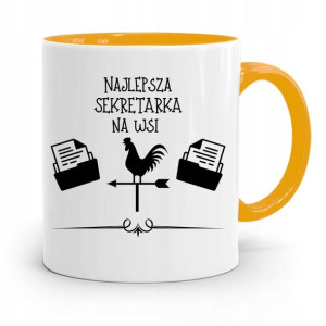Kubek Żółty Prezent Dla Sekretarki Najlepsza