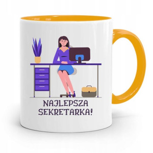 Kubek Żółty Prezent Dla Sekretarki Najlepsza