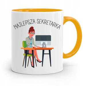 Kubek Żółty Prezent Dla Sekretarki Najlepsza
