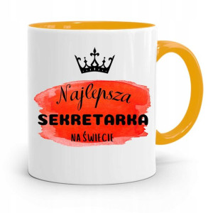 Kubek Żółty Prezent Dla Sekretarki Najlepsza Na