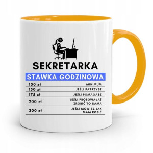 Kubek Żółty Prezent Dla Sekretarki Stawka