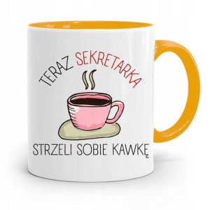 Kubek Żółty Prezent Dla Sekretarki Strzeli Sobię