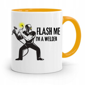 Kubek Żółty Prezent Dla Spawacza Flash Me Welder