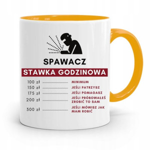 Kubek Żółty Prezent Dla Spawacza Stawka Godzinowa