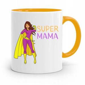 Kubek Żółty Prezent Dla Super Mamy Matki Mamusi