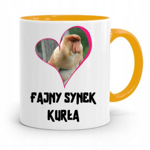 Kubek Żółty Prezent Dla Syna Fajny Synek Kurła