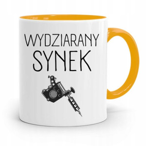 Kubek Żółty Prezent Dla Syna Wydziarany Synek