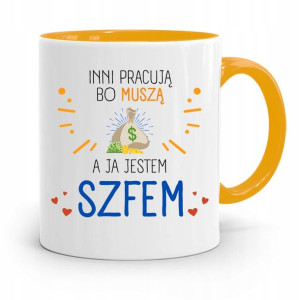 Kubek Żółty Prezent Dla Szefa Jestem Szefem