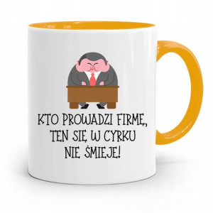 Kubek Żółty Prezent Dla Szefa Kto Prowadzi Firmę