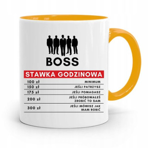Kubek Żółty Prezent Dla Szefa Stawka Godzinowa