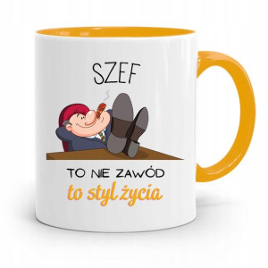 Kubek Żółty Prezent Dla Szefa Szef To Styl Życia
