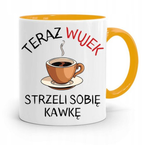 Kubek Żółty Prezent Dla Wujka Wujek Strzeli Kawkę