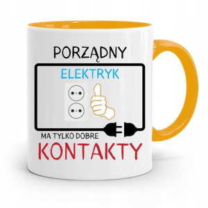 Kubek Żółty Prezent Elektryka Porząny Elektryk