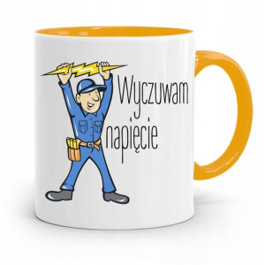 Kubek Żółty Prezent Elektryka Wybuczwam Napięcie