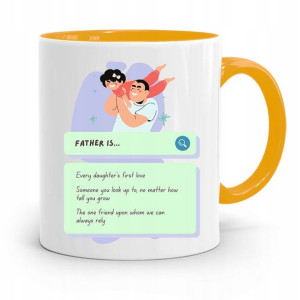 Kubek Żółty Prezent Na Dzień Ojca Father Is...