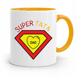 Kubek Żółty Prezent Na Dzień Ojca Super Tata