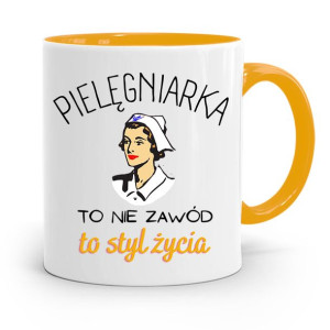 Kubek Żółty Prezent Pielęgniarki To Styl Życia
