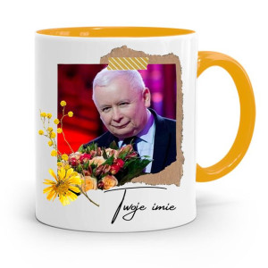 Kubek Żółty Prezent Prezesa Jarosław Kaczyński Pis