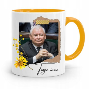 Kubek Żółty Prezent Prezesa Jarosław Kaczyński Pis