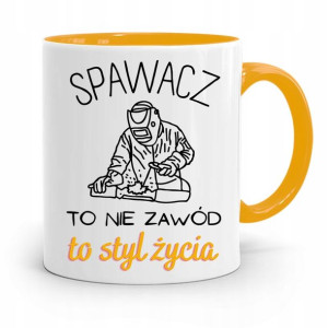 Kubek Żółty Prezent Spawacza Spawacz To Styl Życią