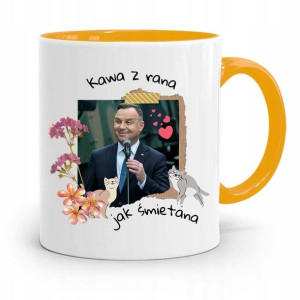 Kubek Żółty Prezydenta Andrzej Duda Kawa Z Rana