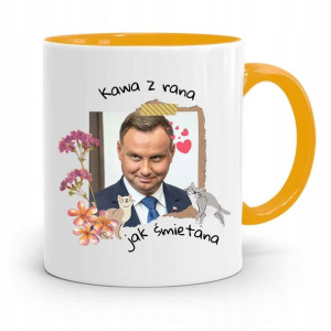 Kubek Żółty Prezydenta Andrzej Duda Kawa Z Rana