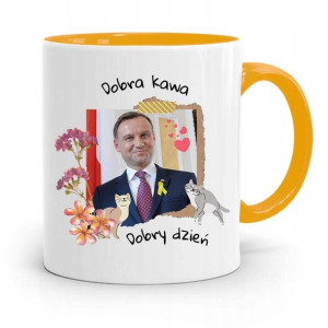 Kubek Żółty Prezydenta Andrzej Duda Pis Dobra Kawa