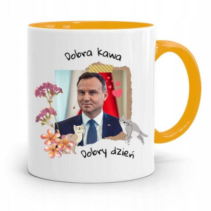 Kubek Żółty Prezydenta Andrzej Duda Pis Dobra Kawa