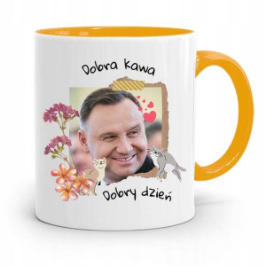 Kubek Żółty Prezydenta Andrzej Duda Pis Dobra Kawa