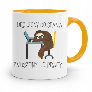 Kubek Żółty Śmieszny Zabawny Urodzony Do Spania