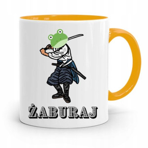 Kubek Żółty Śmieszny Zabawny Żaburaj Samuraj