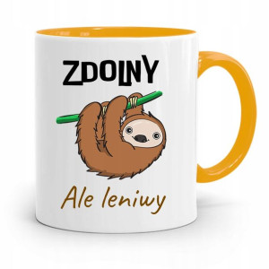Kubek Żółty Śmieszny Zabawny Zdolny Ale Leniwy