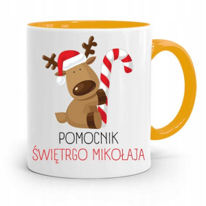 Kubek Żółty Świąteczny Pod Choinkę Na Mikołaja