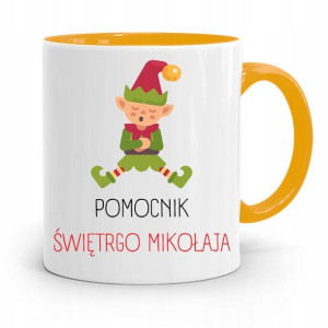 Kubek Żółty Świąteczny Pod Choinkę Na Mikołaja
