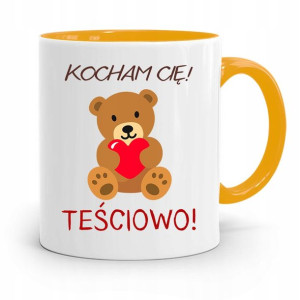 Kubek Żółty Teściowej Mamy Kocham Cię Teściowo!