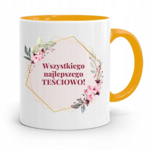Kubek Żółty Teściowej Mamy Najlepszego Teściowo