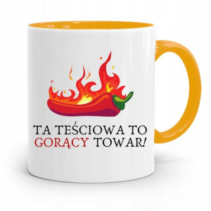 Kubek Żółty Teściowej Mamy Teściowa Gorący Towar