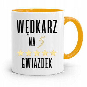 Kubek Żółty Wędkarza Wędkarz Na 5 Gwiazdek Prezent