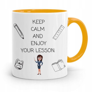 Kubek Złoty Prezent Dzień Nauczyciela Keep Calm