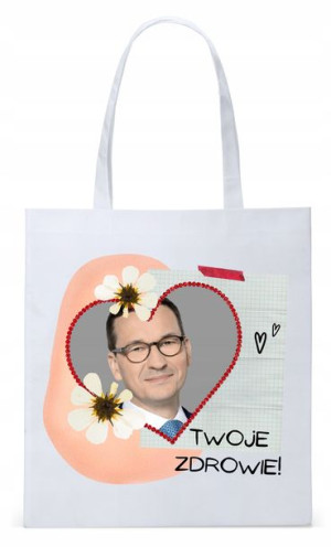 Mateusz Morawiecki Pis Torba Eco Biała Shopper