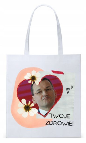 Mateusz Morawiecki Pis Torba Eco Biała Shopper