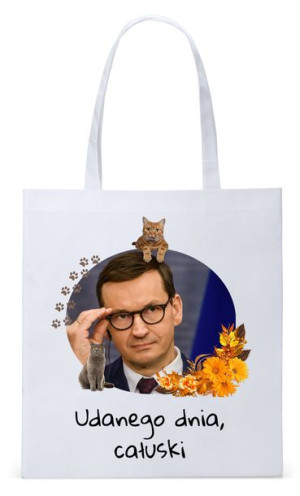 Mateusz Morawiecki Pis Torba Eco Biała Shopper