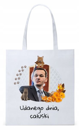 Mateusz Morawiecki Pis Torba Eco Biała Shopper