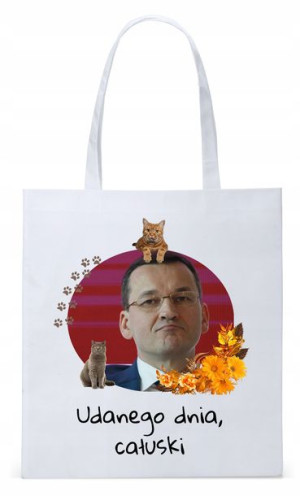 Mateusz Morawiecki Pis Torba Eco Biała Shopper