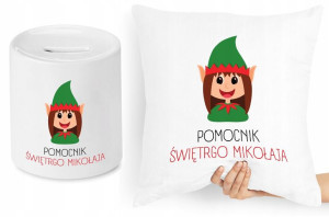Na Święta Zestaw Poduszka + Skarbonka Prezent