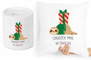Na Święta Zestaw Poduszka + Skarbonka Prezent