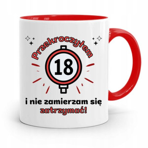 Na Urodziny 18 18te 18-te Kubek Czerwony Prezent