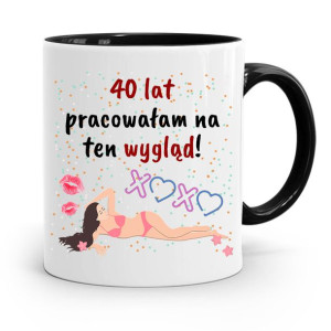 Na Urodziny 40 40te 40-te Kubek Czarny Prezent