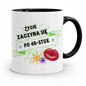 Na Urodziny 40 40te 40-te Kubek Czarny Prezent