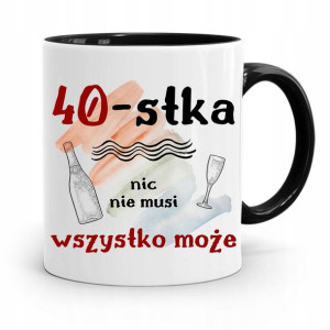 Na Urodziny 40 40te 40-te Kubek Czarny Prezent